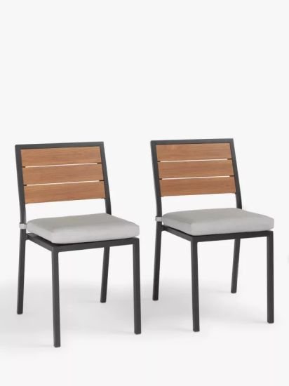 Platform Garden Dining Chair, Set of 2, Grey