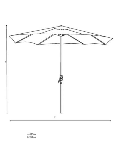 Metal Pole Garden Parasol, 2m