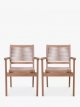 Rope Stacking Garden Chair, Set of 2, (Acacia Wood), Natural