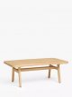 Rattan Rectangular Garden Coffee Table, 100cm, (Acacia Wood), Natural