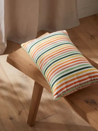 Country Stripe Indoor/Outdoor Cushion, Melon