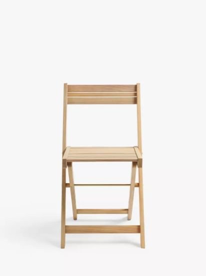 Acacia Wood Foldable Garden Dining Chairs, Set of 2, Natural