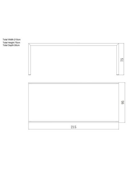 Ceramic-Effect Glass Top 8-Seat Garden Dining Table, Grey
