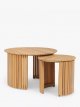 Nesting Round Garden Coffee Tables, Set of 2, (Acacia Wood), Natural
